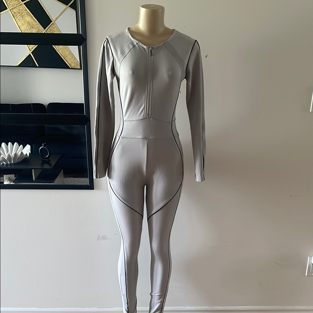 Maniere De Voir Light Gray Zip-Up Jacket